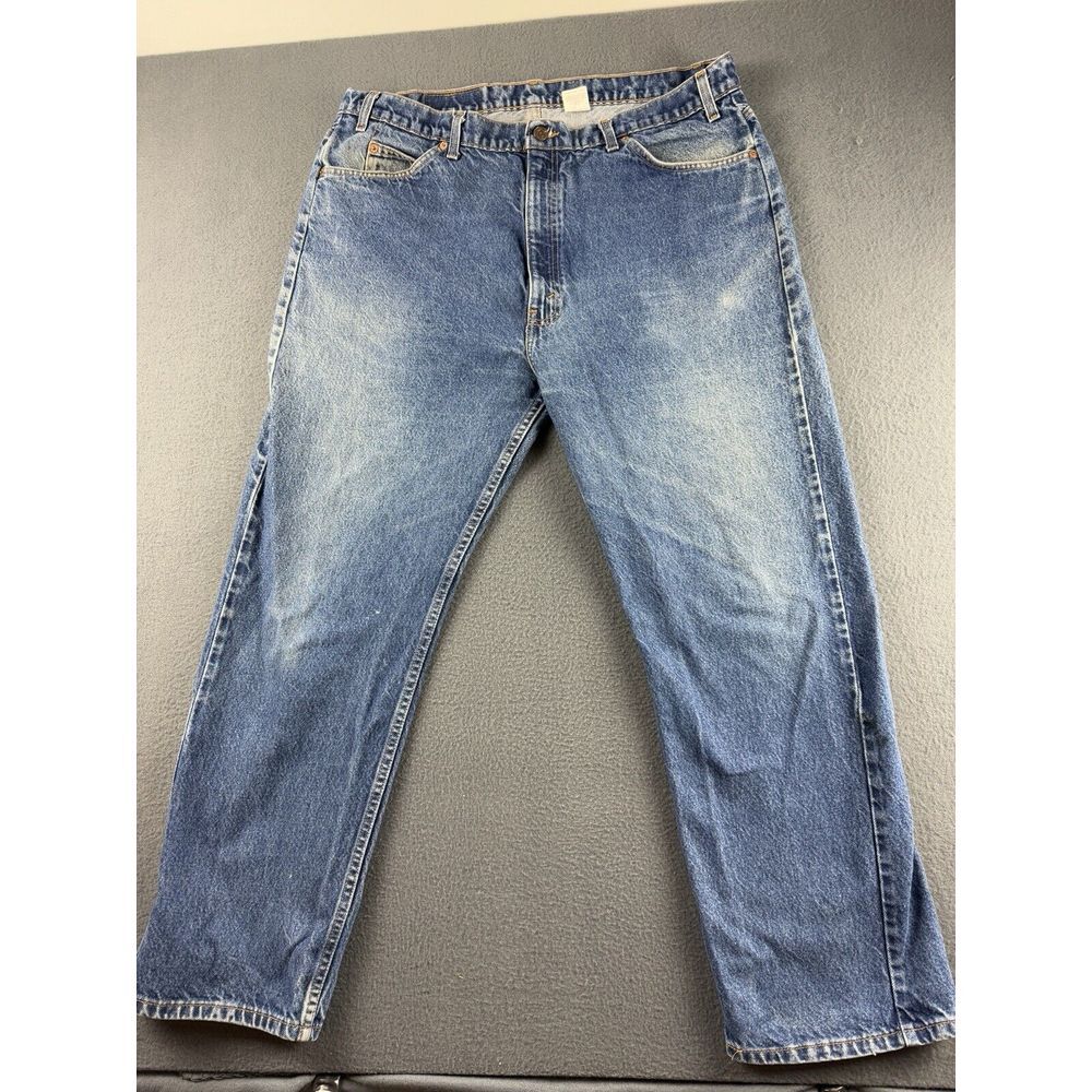 Levis 505 Jeans Men's 38x31* Blue Vintage Orange Tab‎ 90s Faded Regular Fit Zip
